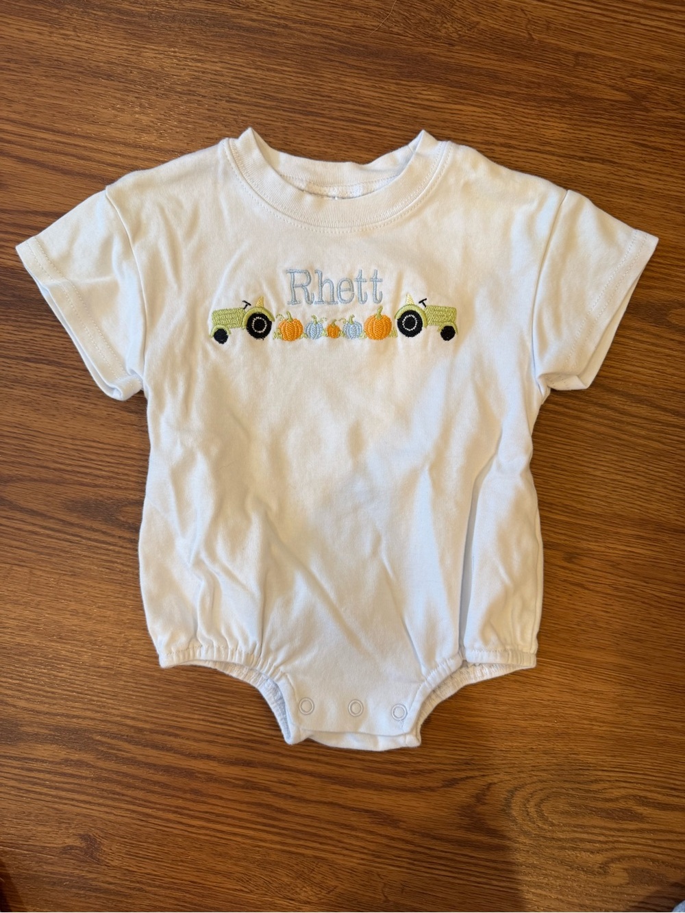 Rhett Embroidered Tshirt Bubble with Pumpkins & Tractors